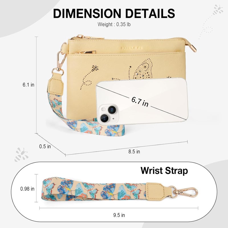 KITEVIUN Wristlet Wallets Clutch Purses for Women, Slim RFID Blocking Cell Phone Wallet Purse with Credit Card Holder - Image 2